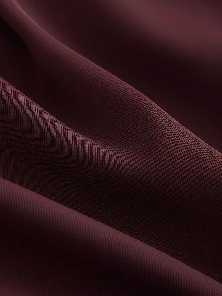 Burgunderrot - Hose mit weitem Bein und elastischem Bund