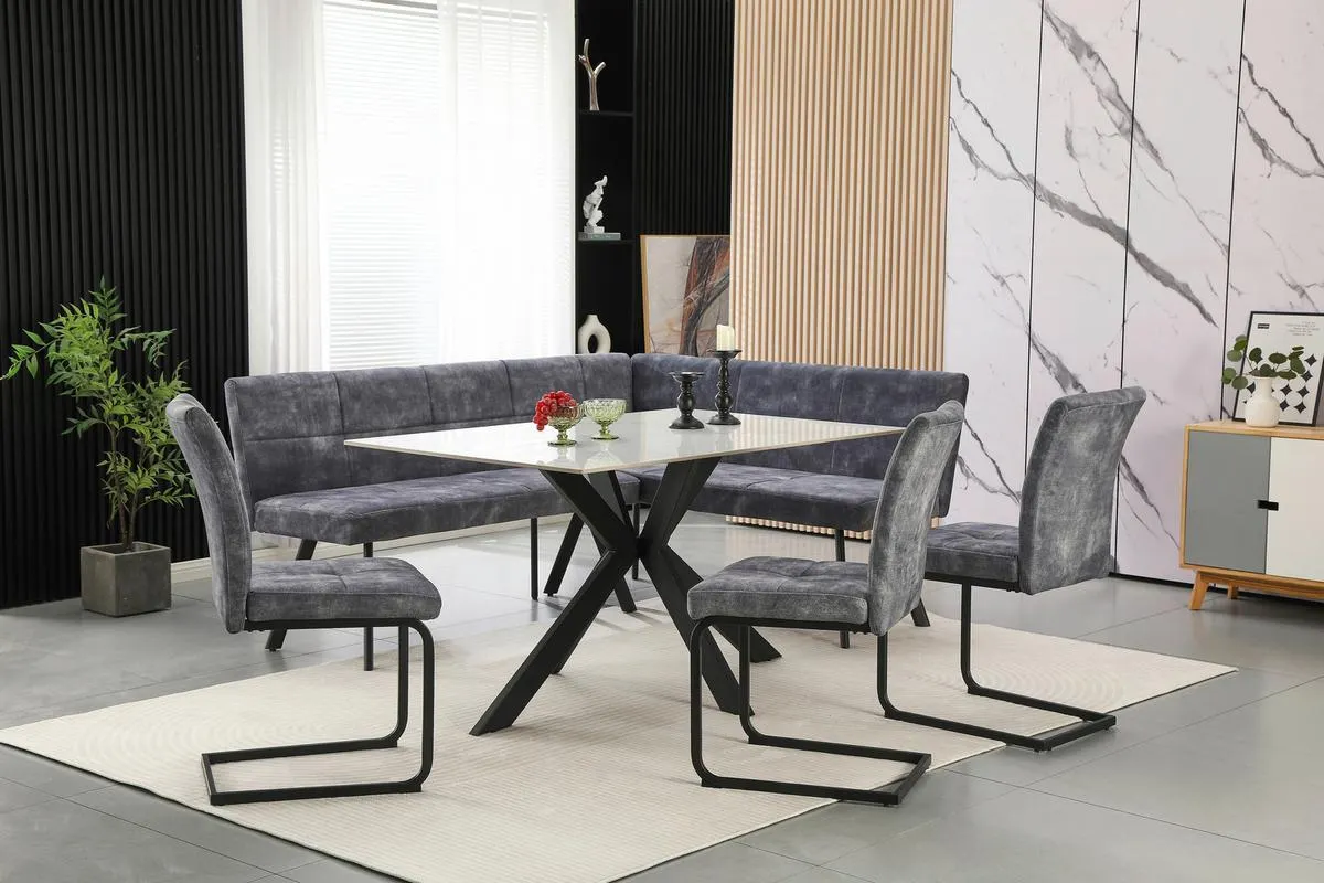 Grau / Schwarz Milos 150x190 cm