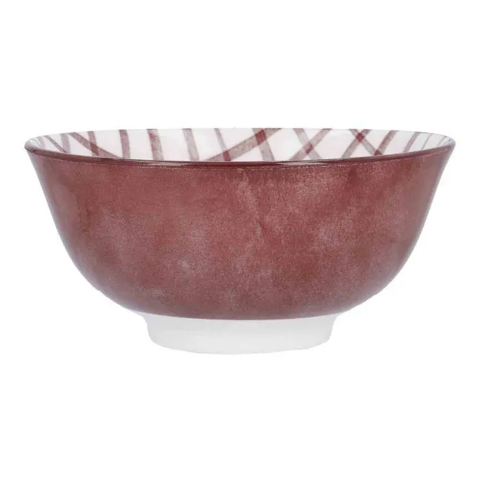 Schale Bali, Karo/lila, tief, 15.5 cm