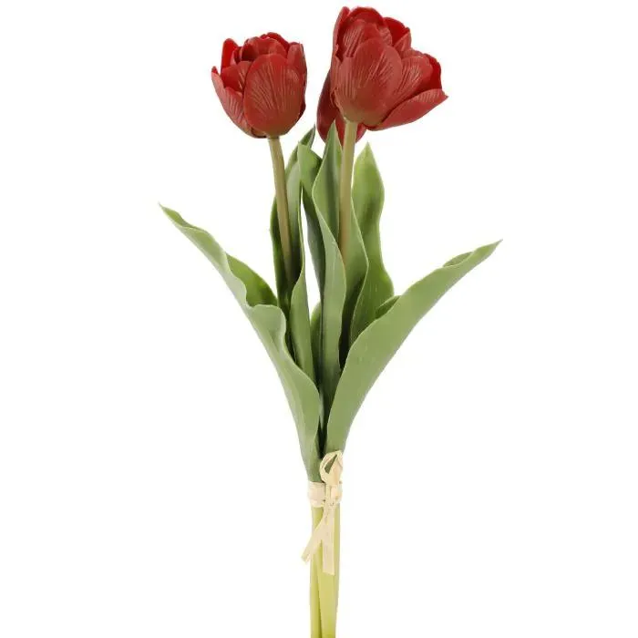 Strauß Tulpe mit 3 Blüten, rot, 36 cm