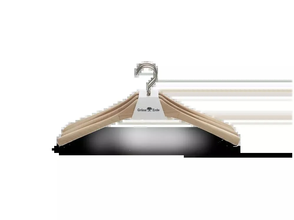 Kleiderbügel breit im 3er Set ohne Steg mit vernickeltem Haken