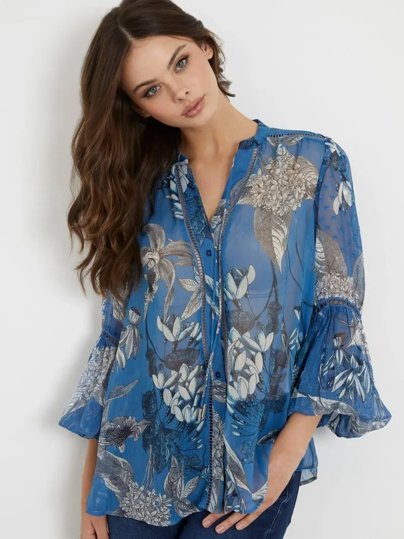 Bluse mit blumenprint