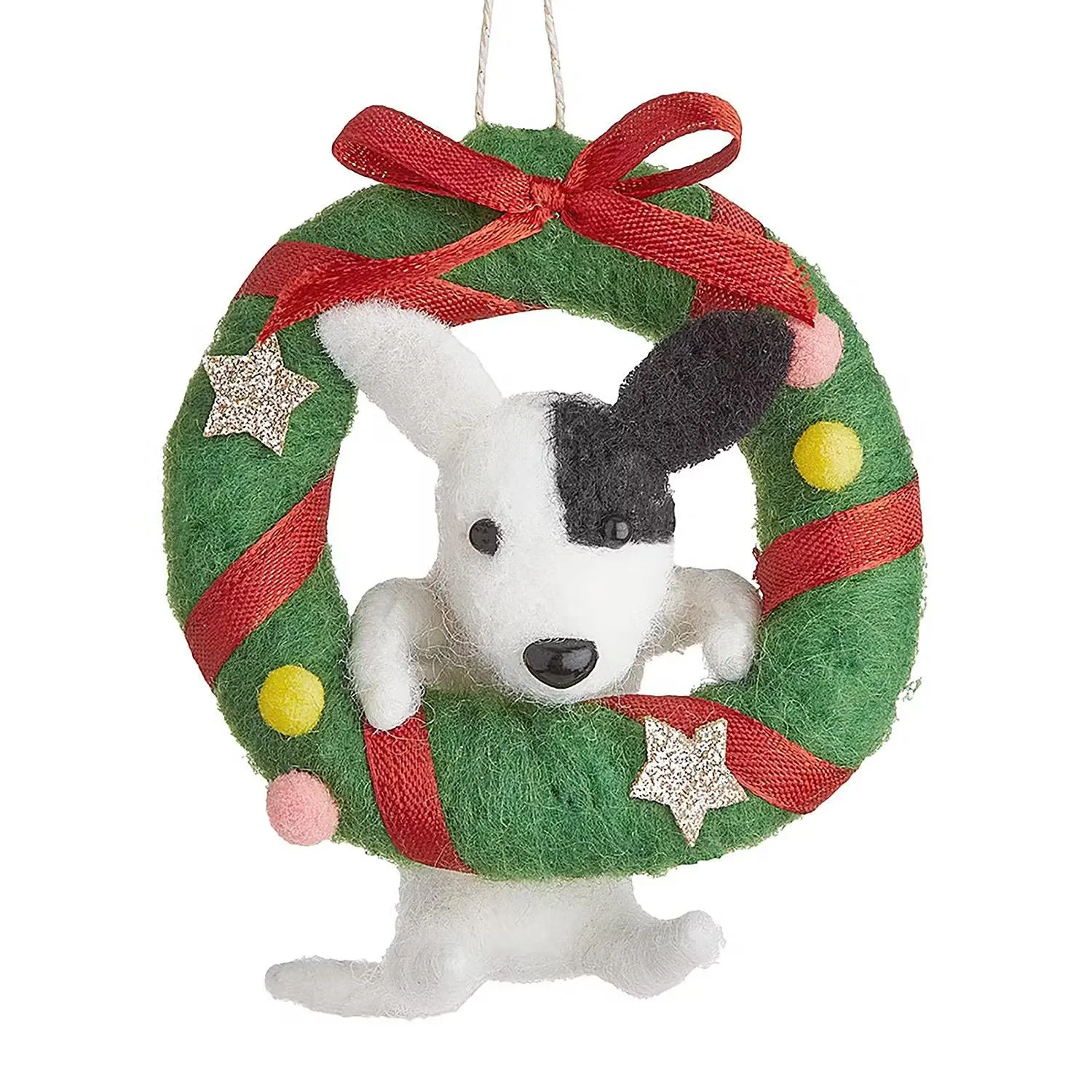 HANG ON Baumanhänger Hund mit Kranz