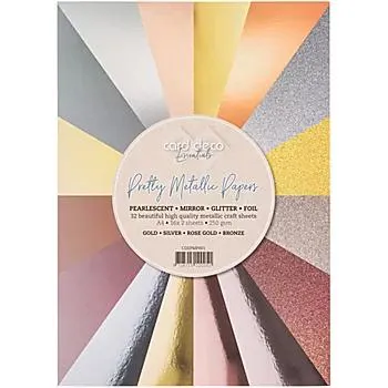 Metallic- und Glitter-Kartonblock, 21 x 29,7 cm, 32 Blatt