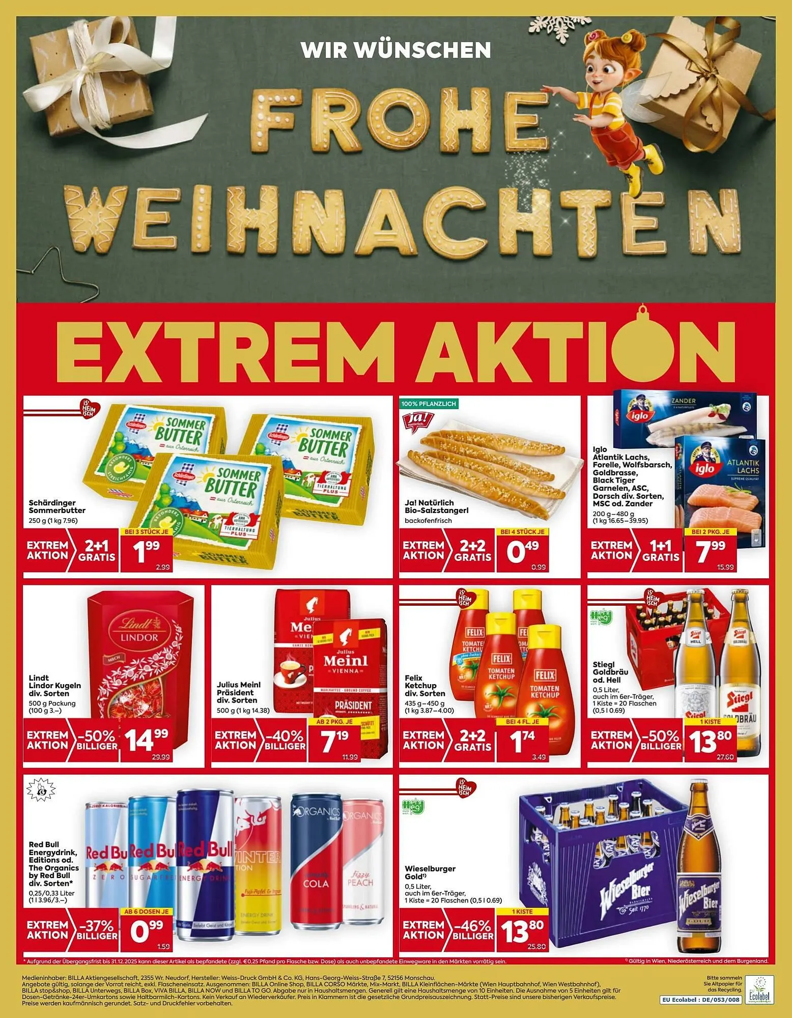 Billa Flugblatt von 18. Dezember bis 24. Dezember 2025 - Flugblätt seite  16