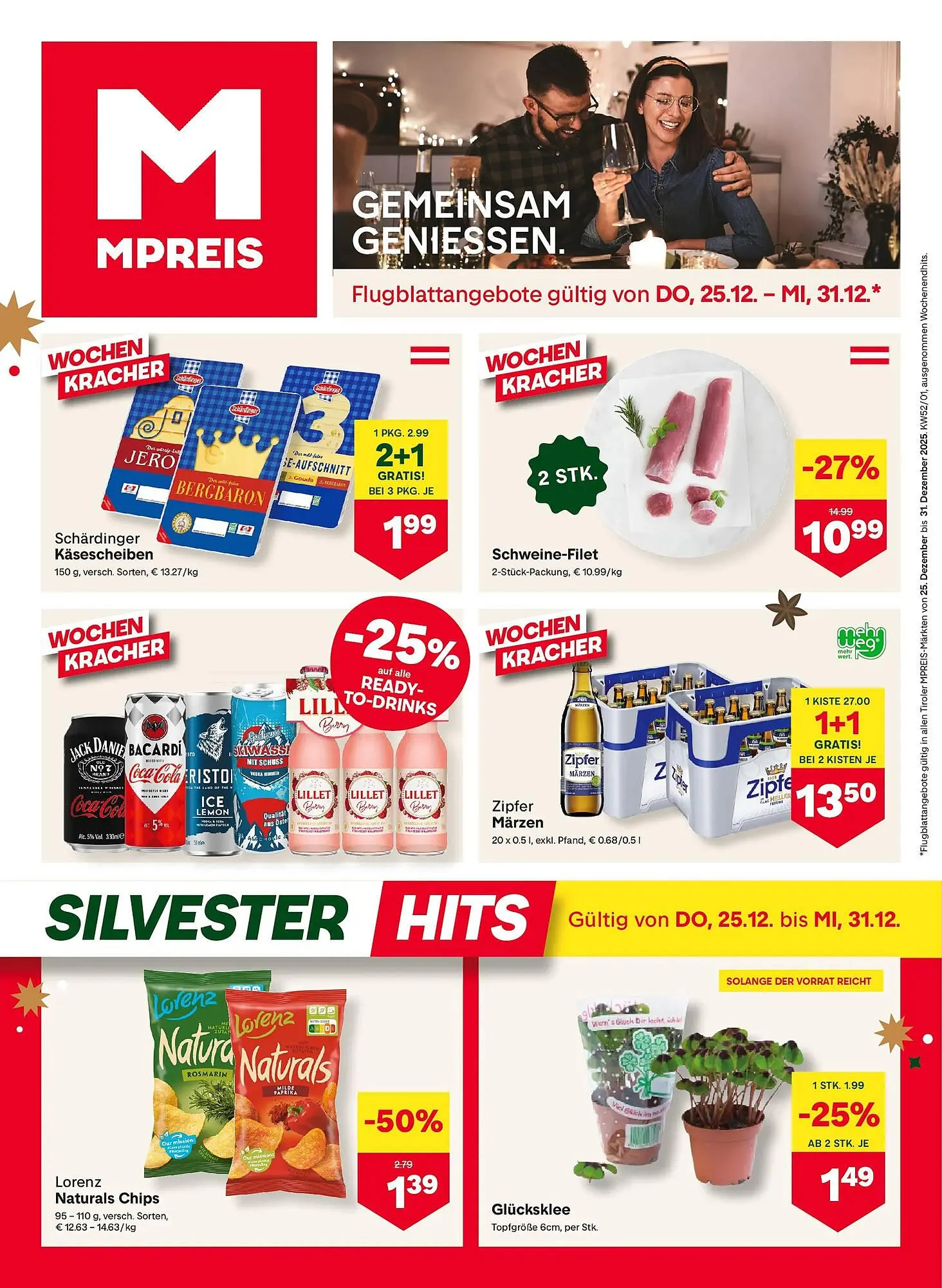 MPreis Flugblatt von 25. Dezember bis 31. Dezember 2025 - Flugblätt seite  1