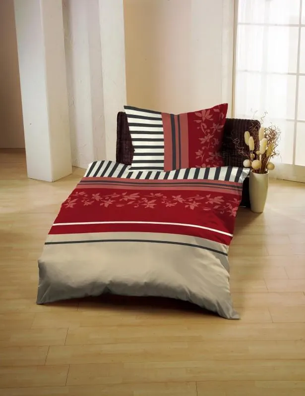 GERALD WITTMANN Trendige Bettwäsche in Baumwolle-Glatt Rot | 70 x 90 / 140 x 200 cm