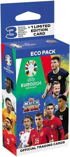 Topps Official Euro 2024 Match Attax - Eco Pack - enthält 24 EURO 2024 Match Attax Karten plus eine zufällige Limited Edition Karte.