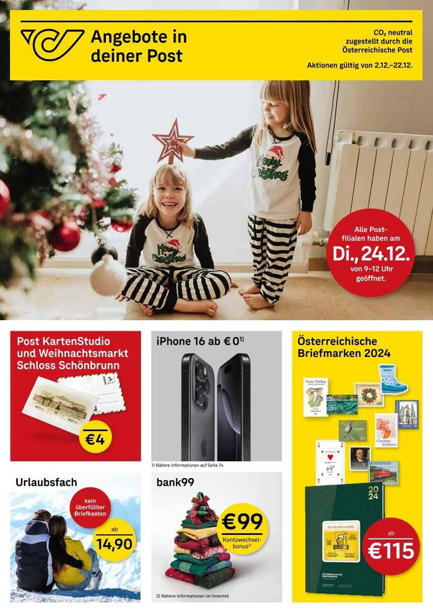 Post Flugblatt von 2. Dezember bis 22. Dezember 2024 - Flugblätt seite 1