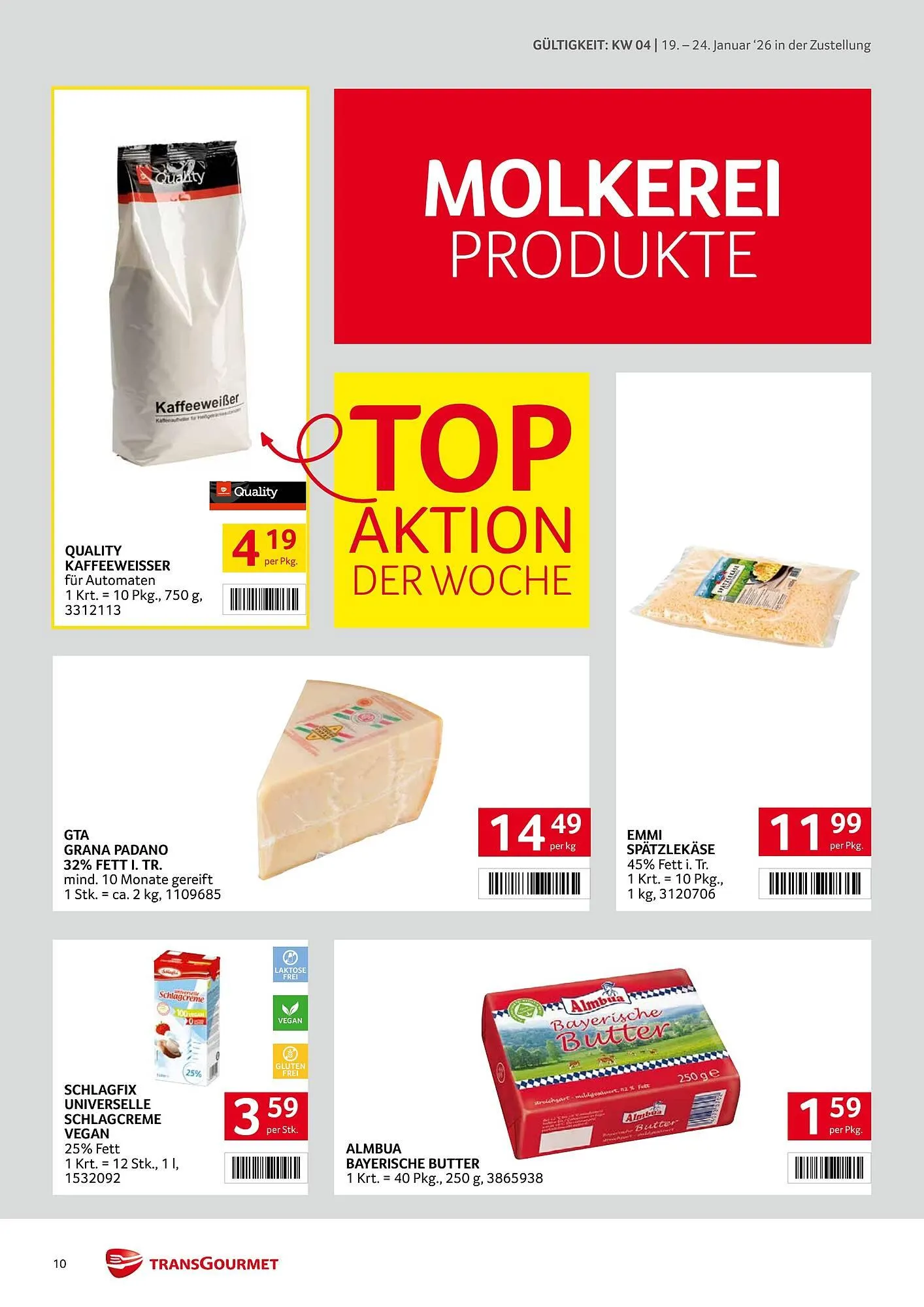 Transgourmet Flugblatt von 19. Jänner bis 24. Jänner 2026 - Flugblätt seite  10
