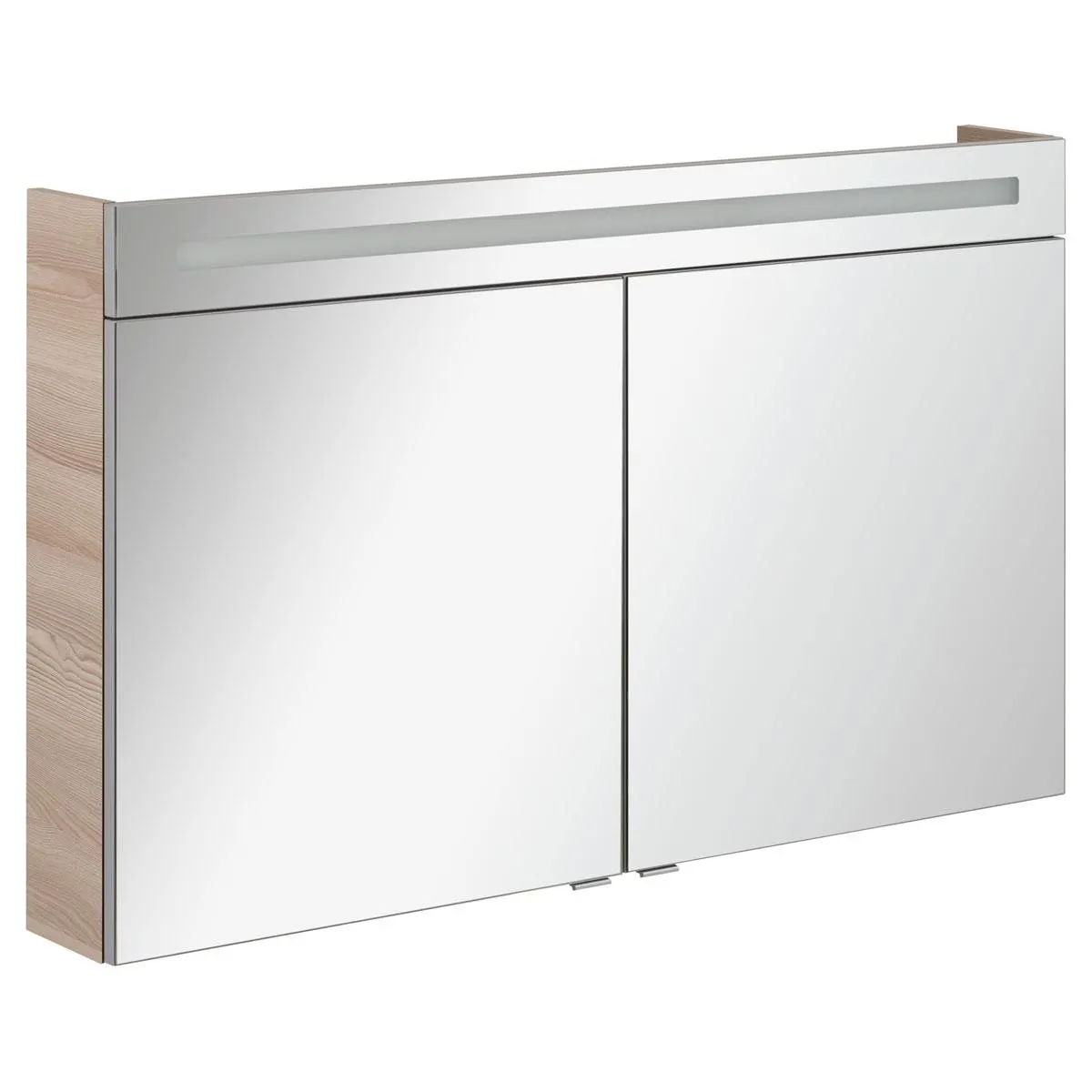 Fackelmann LED-Spiegelschrank B.clever 120 x 71 x 16 cm Alaska-Esche 2 Türen