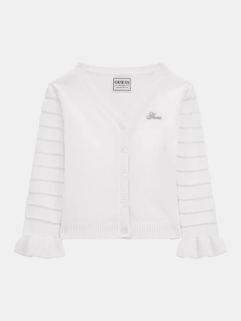 Cardigan mit mesh-ärmeln