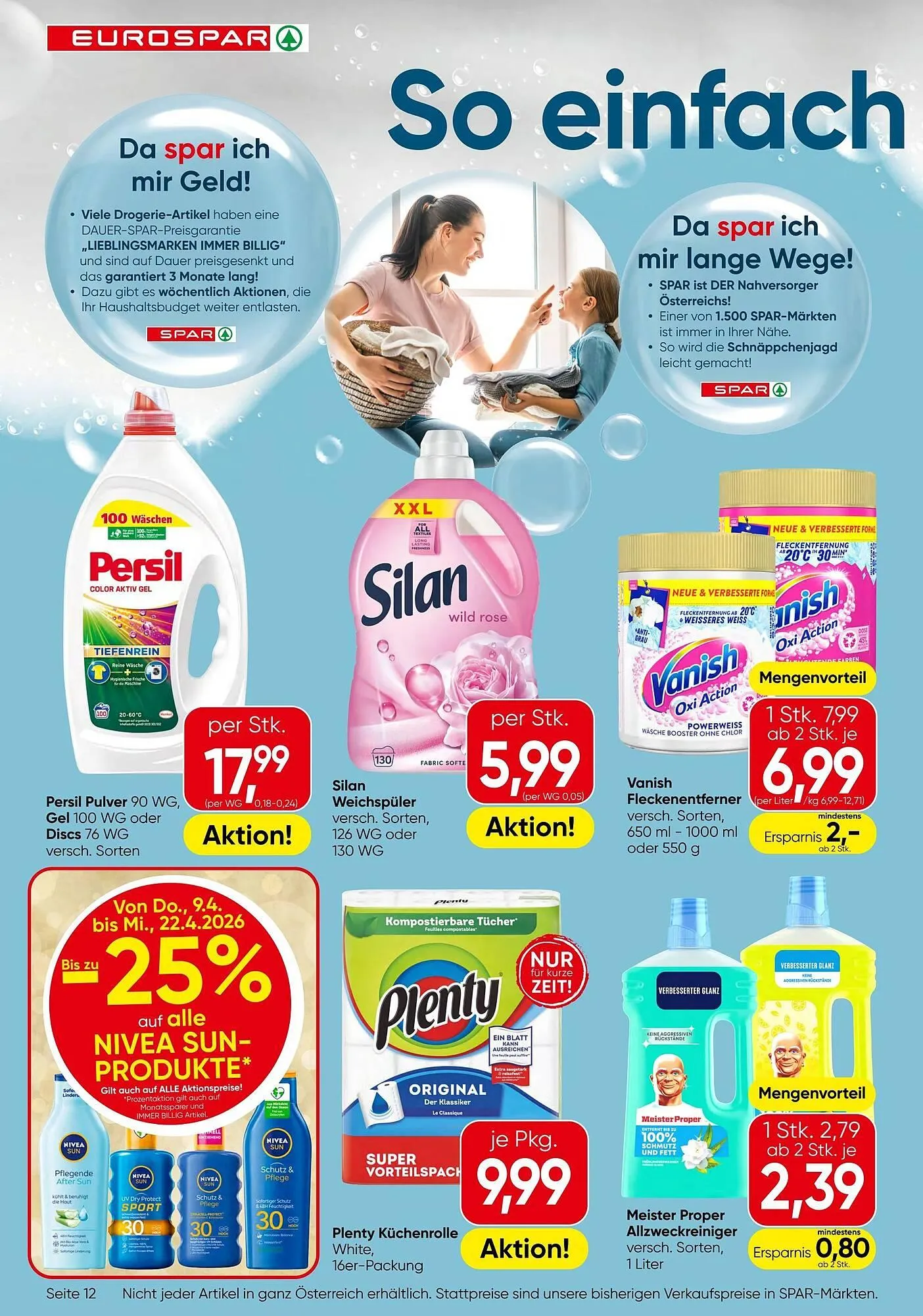 Eurospar Flugblatt von 9. April bis 22. April 2026 - Flugblätt seite  12