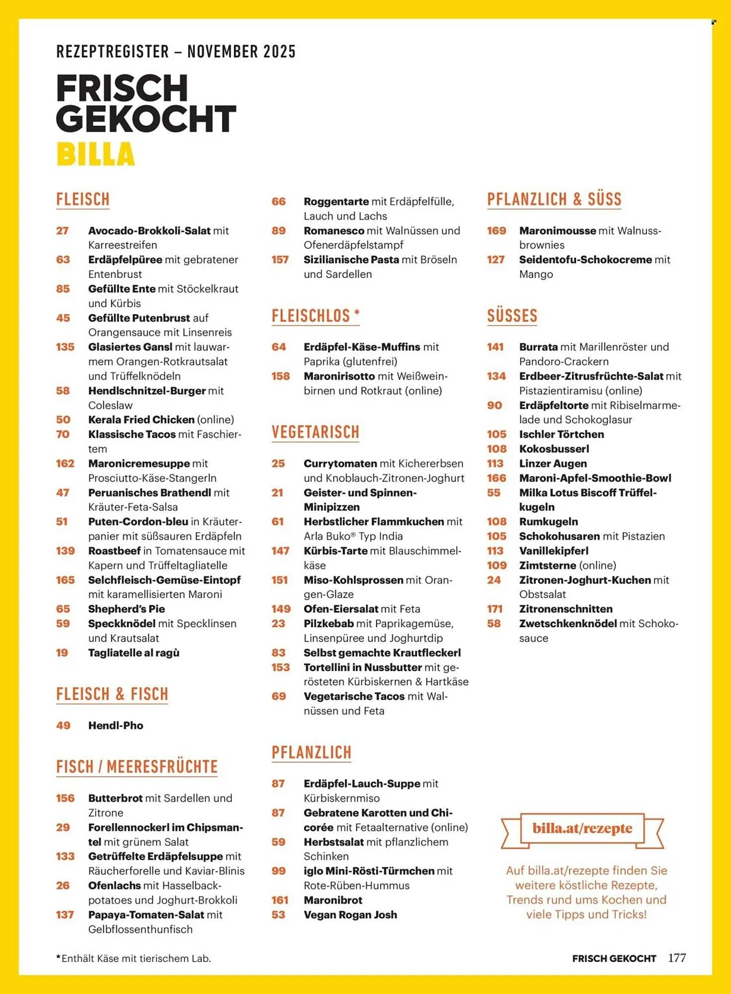 Billa Flugblatt von 1. November bis 30. November 2025 - Flugblätt seite 171