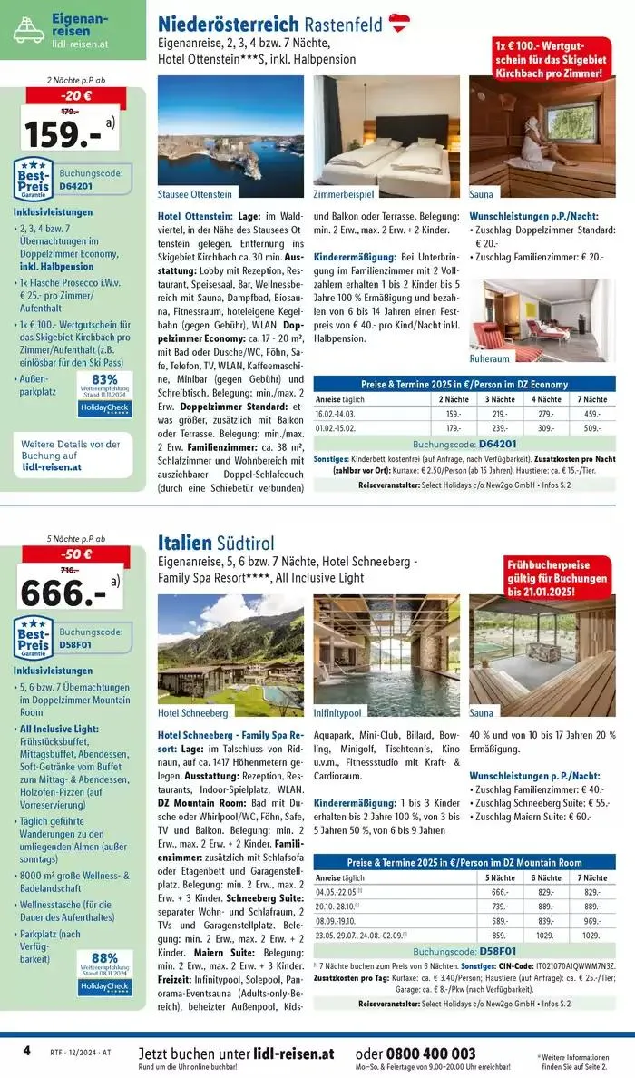 Aktuelle Reiseprospekte Themenprospekt Dezember von 13. Dezember bis 15. Jänner 2025 - Flugblätt seite 4