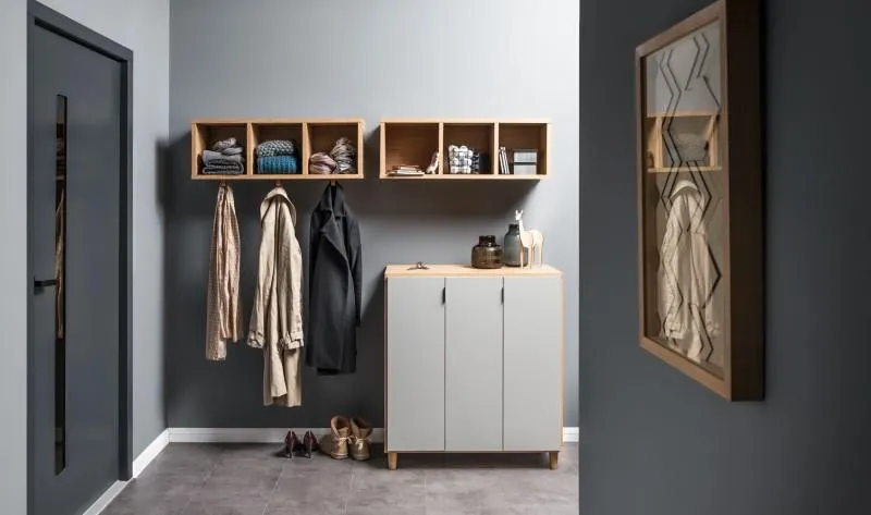 STEINER SHOPPING Vorzimmer - Set "Nanez", 3-teilig, Farbe: Eiche / Grau