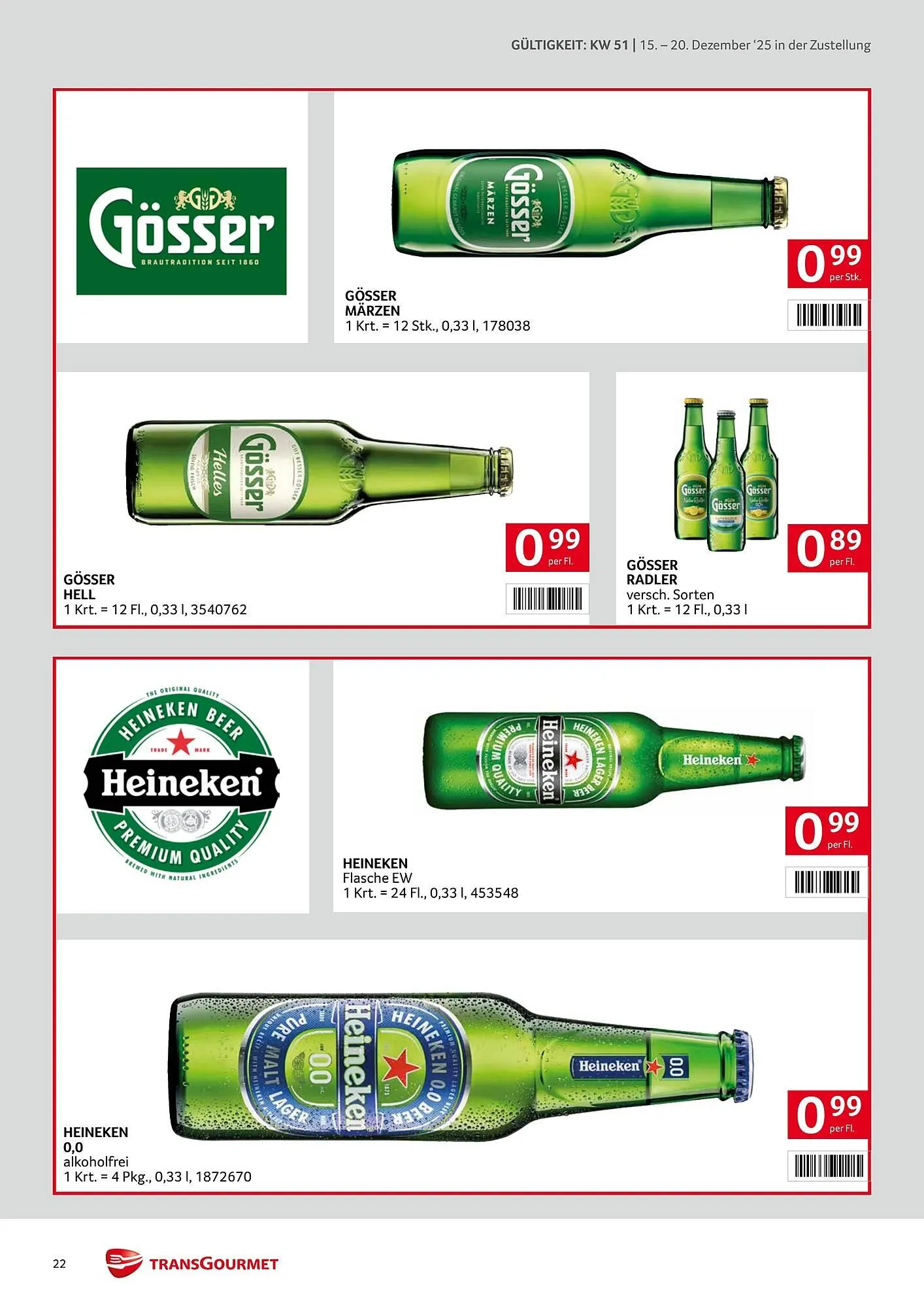Transgourmet Flugblatt von 15. Dezember bis 20. Dezember 2025 - Flugblätt seite 22
