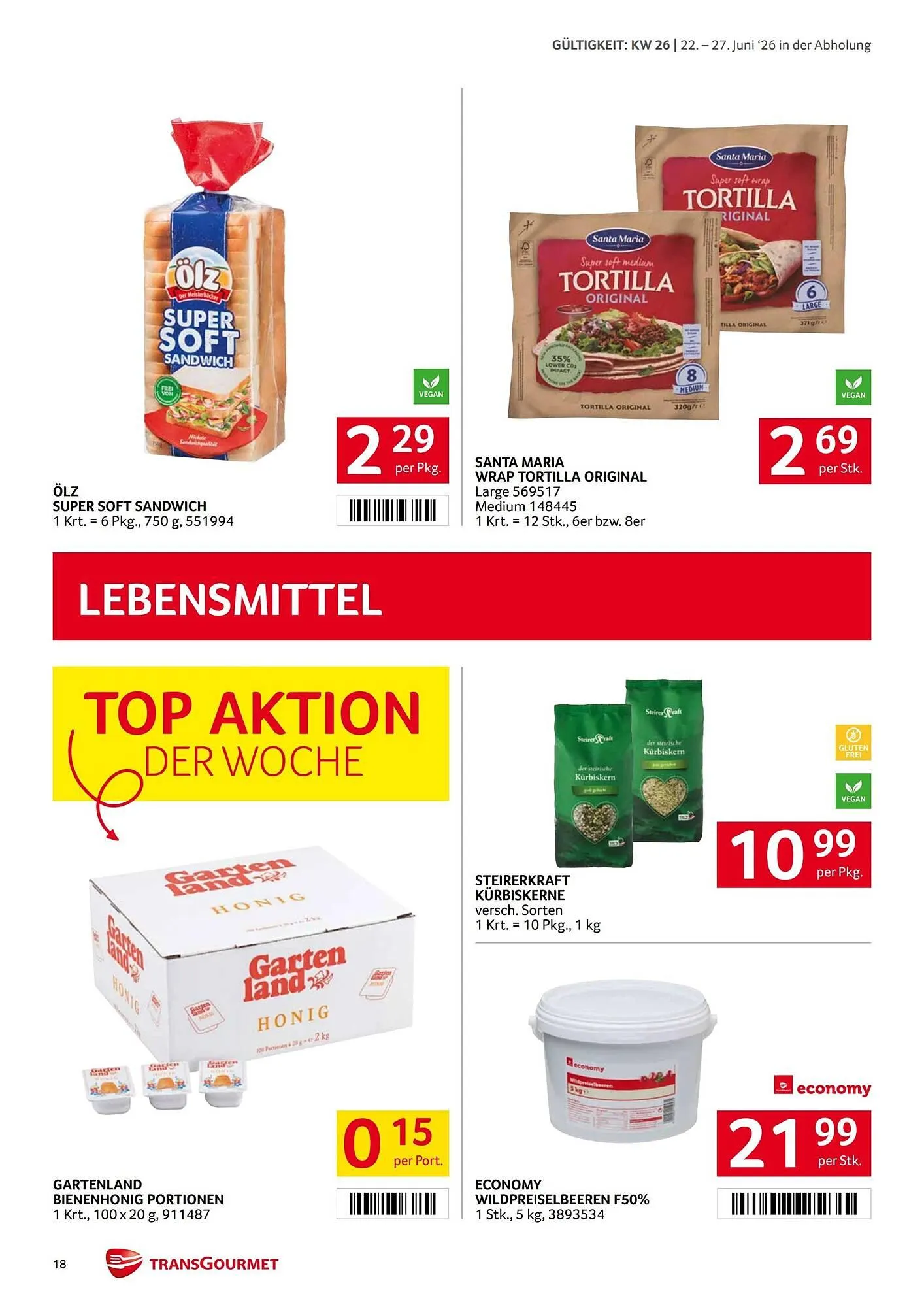 Transgourmet Flugblatt von 22. Juni bis 27. Juni 2026 - Flugblätt seite  17
