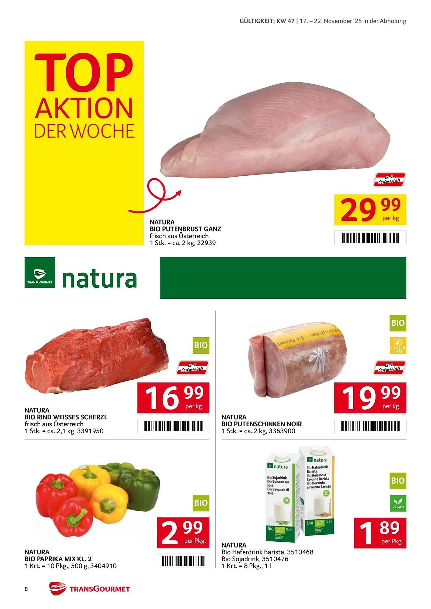 Transgourmet Flugblatt von 17. November bis 23. November 2025 - Flugblätt seite  8