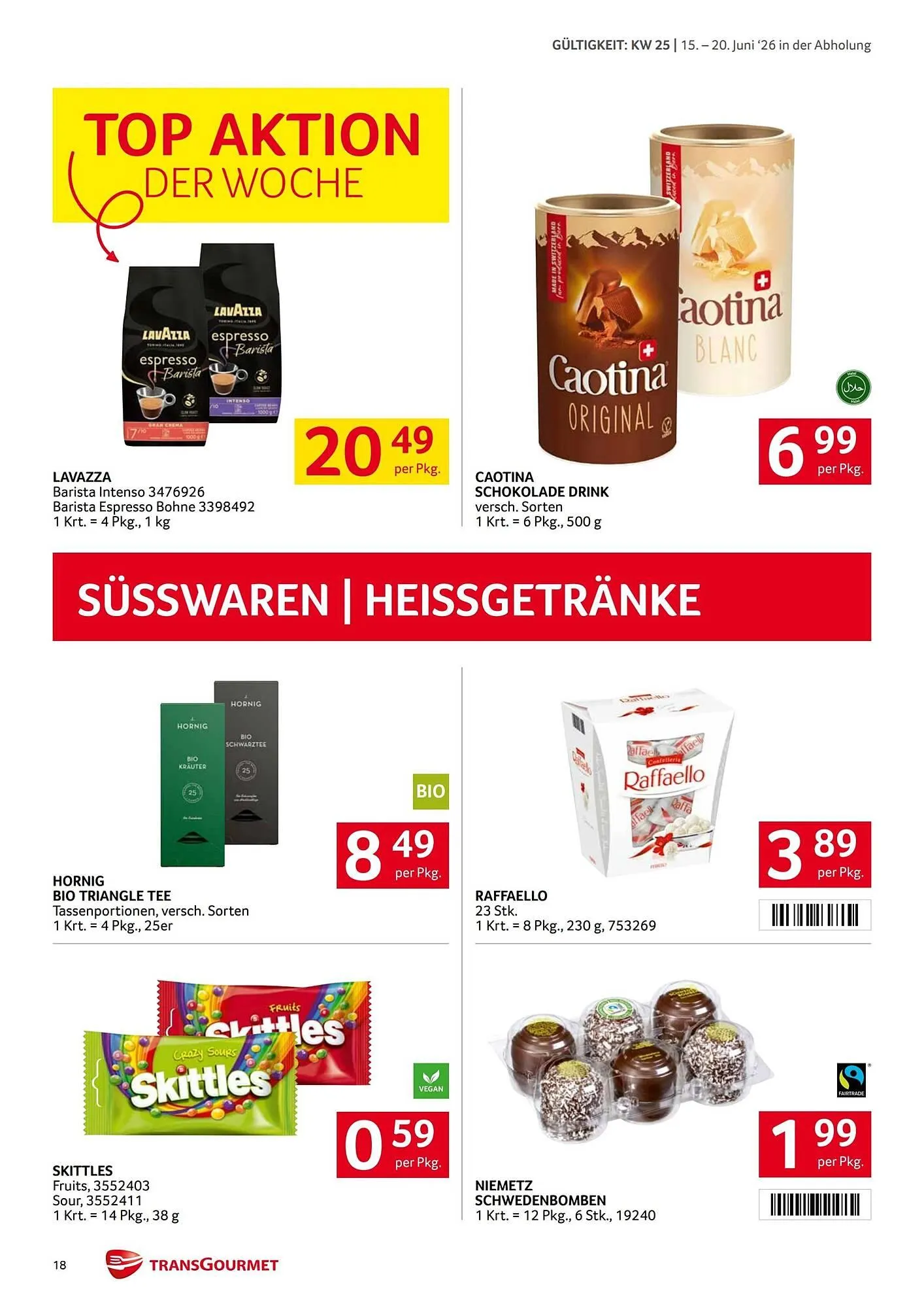 Transgourmet Flugblatt von 15. Juni bis 20. Juni 2026 - Flugblätt seite 18