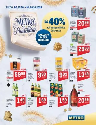 METRO Flugblatt Food von 15. Oktober bis 28. Oktober 2026 - Flugblätt seite  1