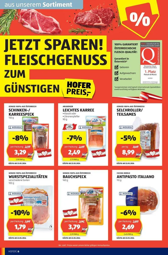 Blättern Sie online im HOFER Flugblatt von 22. Mai bis 5. Juni 2024 - Flugblätt seite 8