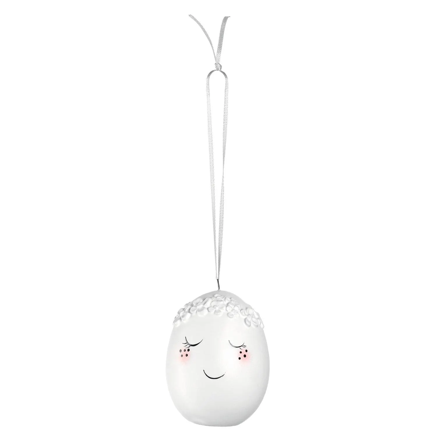 Keramikei PESARO 7,9 cm weiß Gesicht hängend