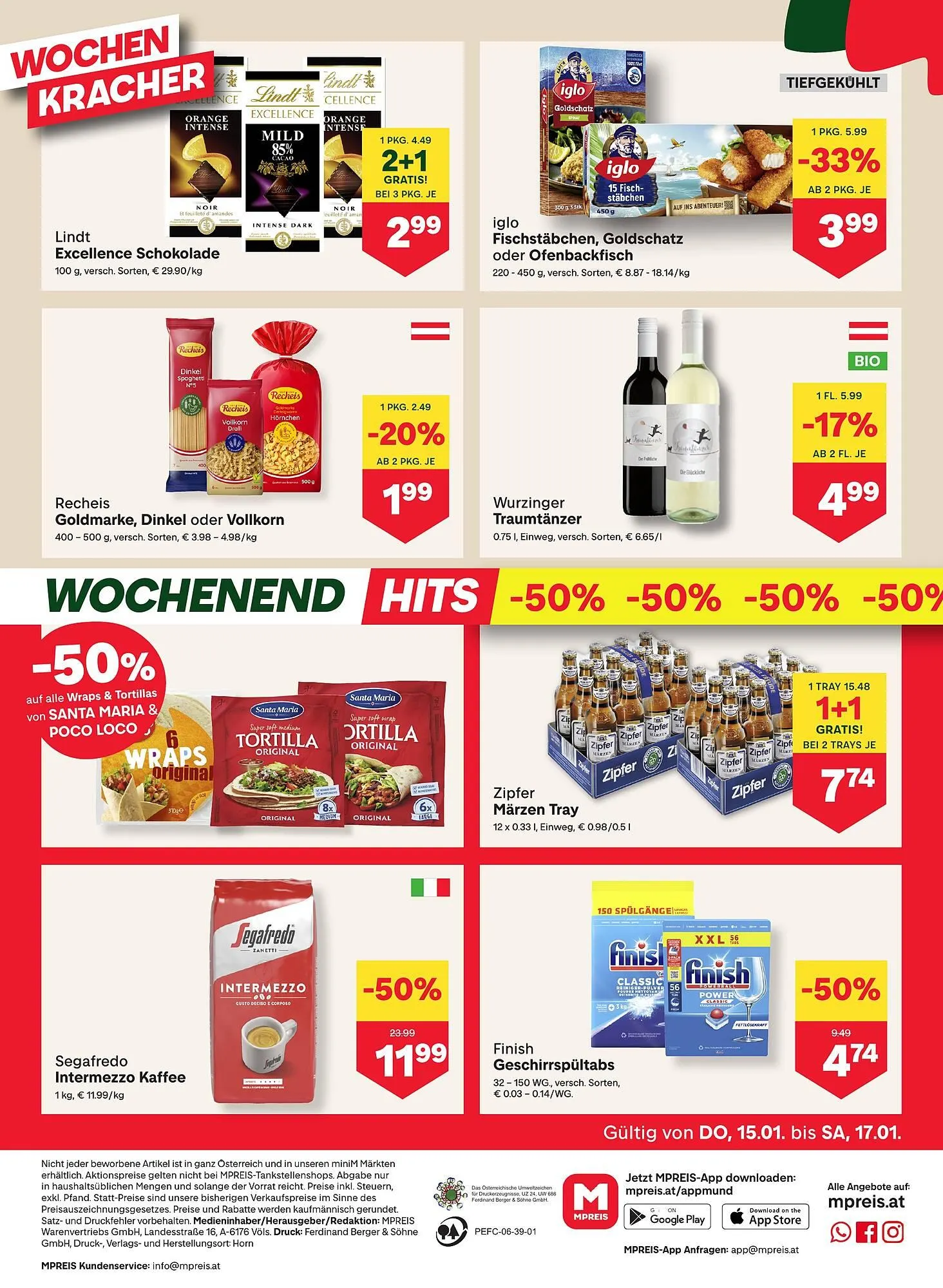 MPreis Flugblatt von 15. Jänner bis 21. Jänner 2026 - Flugblätt seite 12