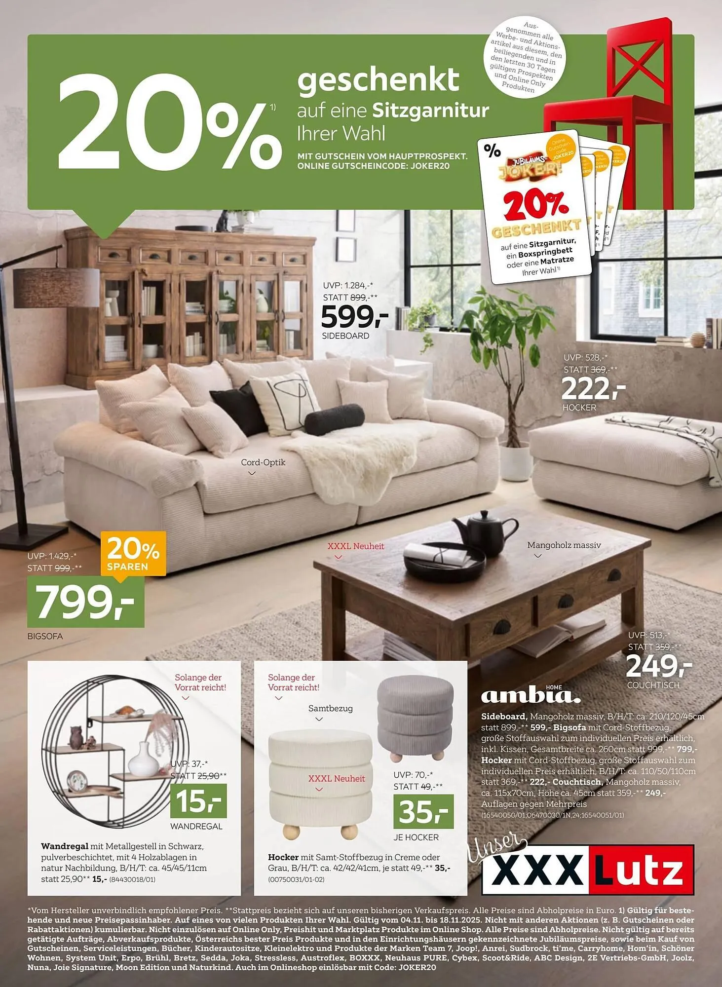 XXXLutz Prospekt von 4. November bis 18. November 2025 - Flugblätt seite  1