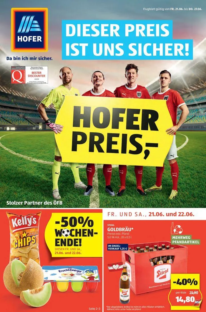 Blättern Sie online im HOFER Flugblatt von 19. Juni bis 3. Juli 2024 - Flugblätt seite  1