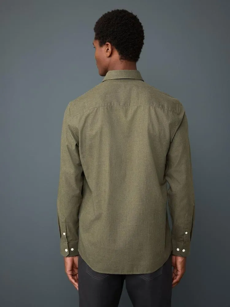 Olivgrün - Long Sleeve Soft Touch Smart Shirt