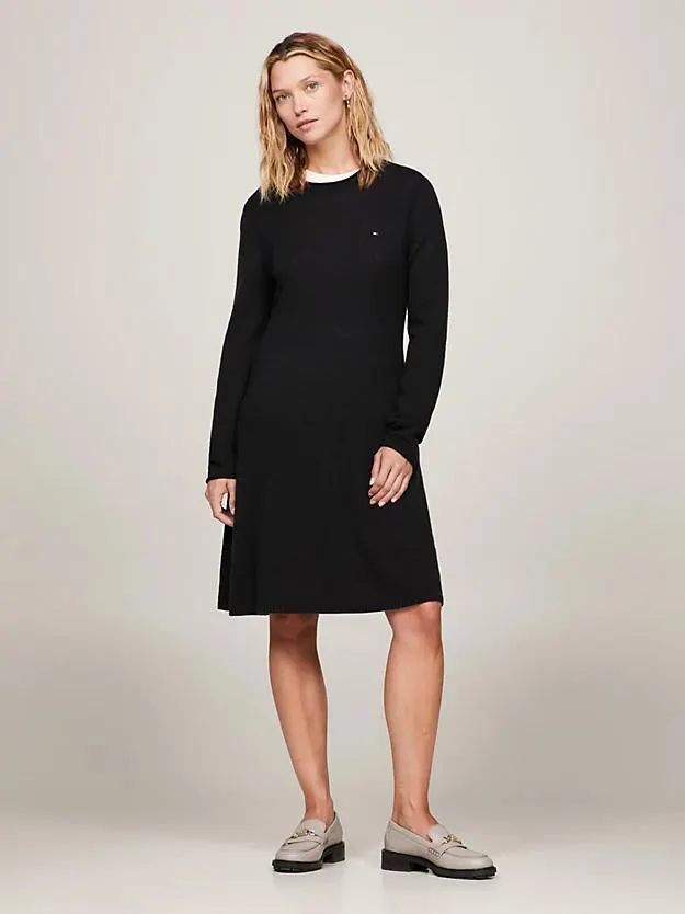 Ausgestelltes Sweatshirt-Kleid aus Wolle