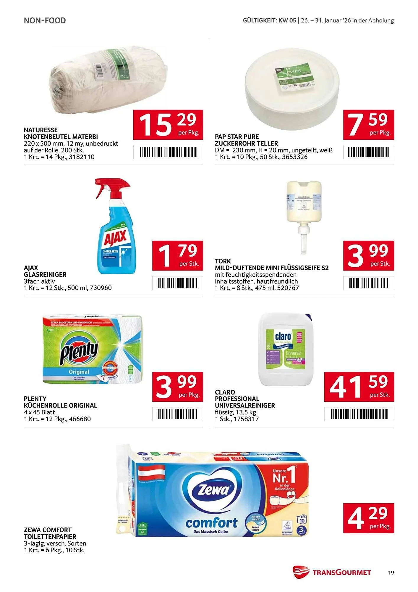 Transgourmet Flugblatt von 26. Jänner bis 31. Jänner 2026 - Flugblätt seite  19