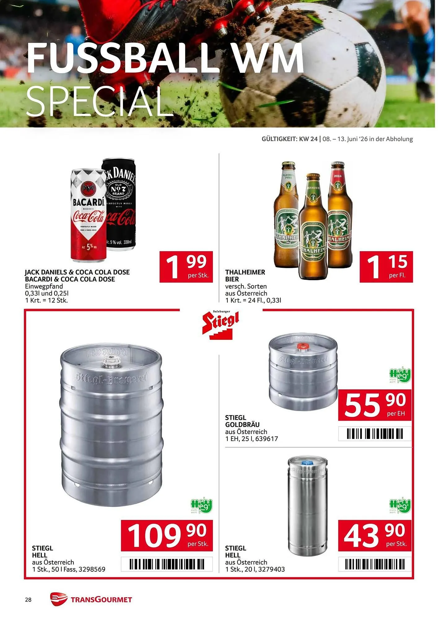 Transgourmet Flugblatt von 8. Juni bis 13. Juni 2026 - Flugblätt seite 28
