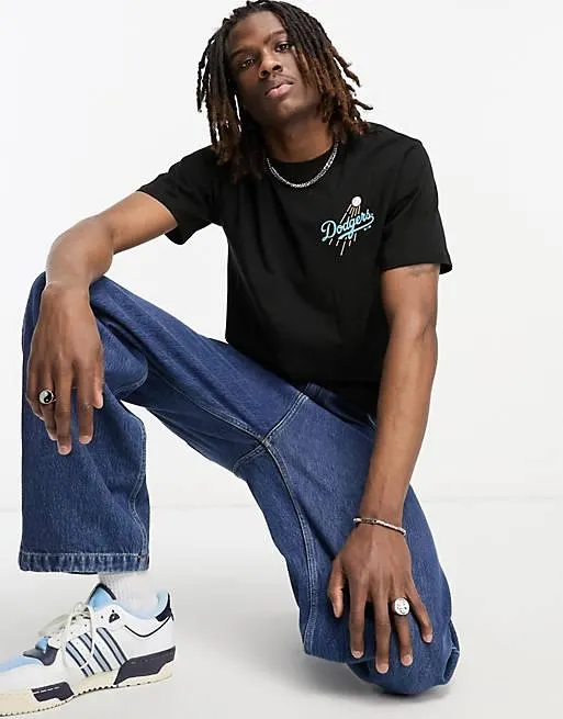 47 Brand MLB LA Dodgers t-shirt in black with logo print