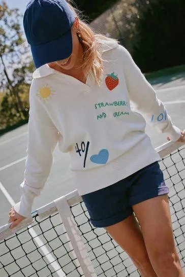 Joules Set Match Pullover mit Tennis-Stickerei