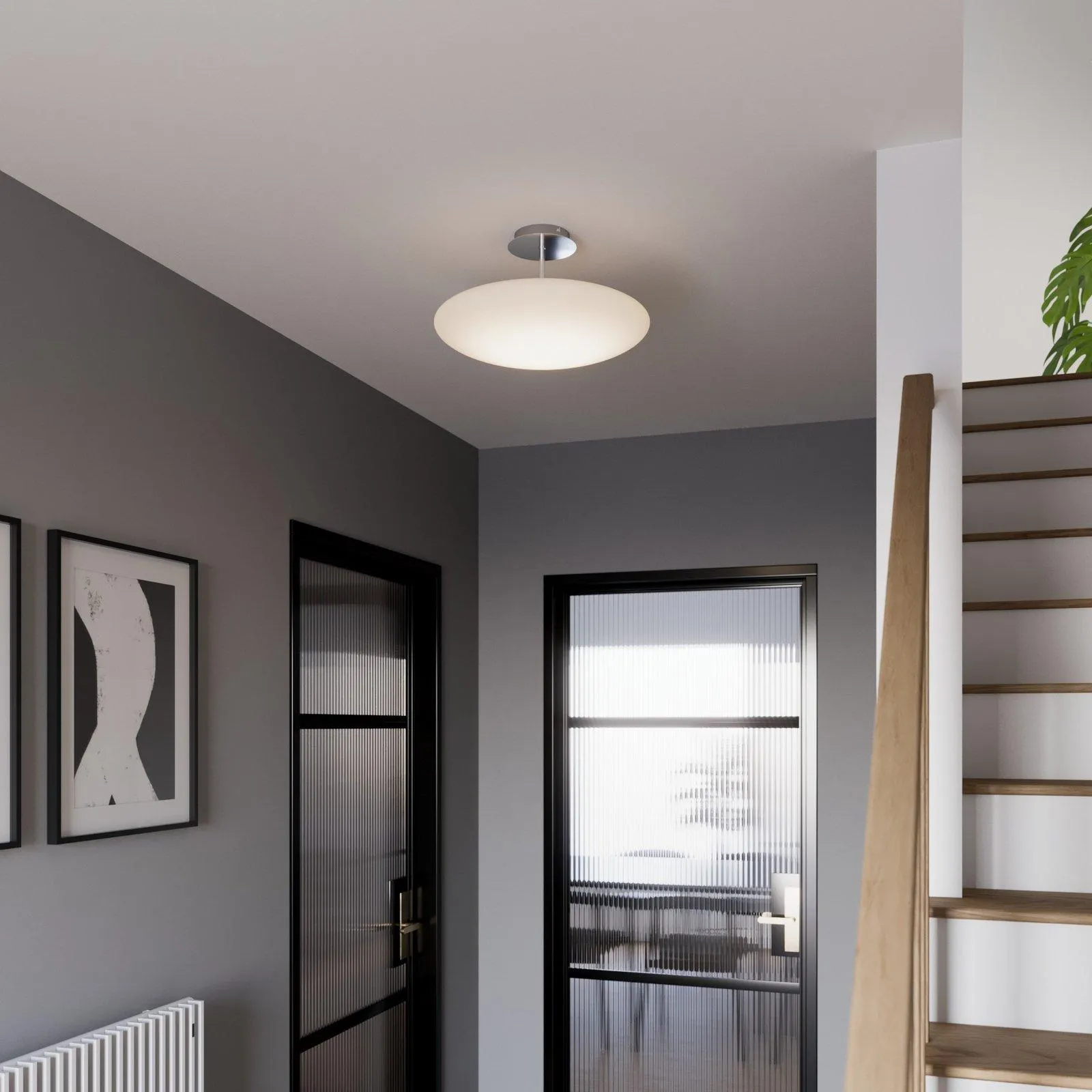 LED-Opalglas-Deckenleuchte Gunda in Weiß