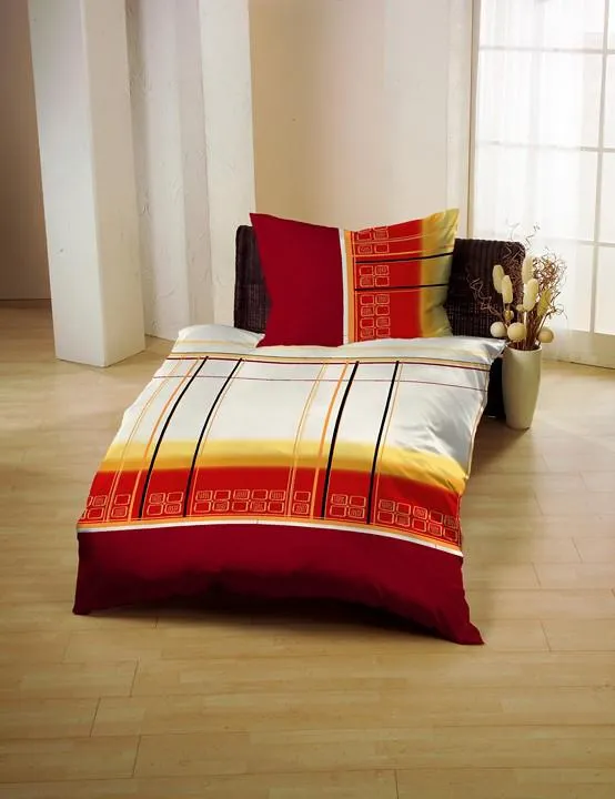 GERALD WITTMANN Bettwäsche in Baumwoll-Satin Rot | 70 x 90 / 140 x 200 cm