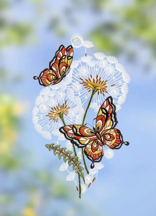 Hochwertiges Fensterbild mit Schmetterlingen