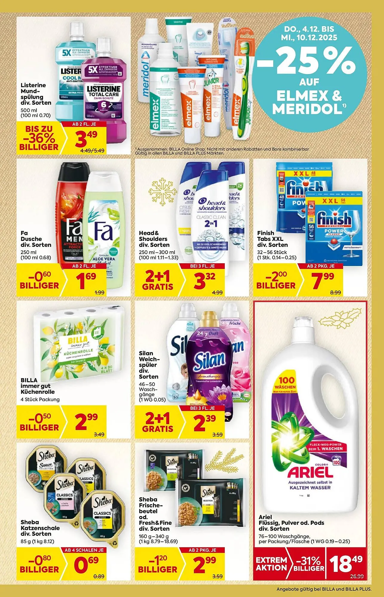 Billa Flugblatt von 4. Dezember bis 10. Dezember 2025 - Flugblätt seite 19