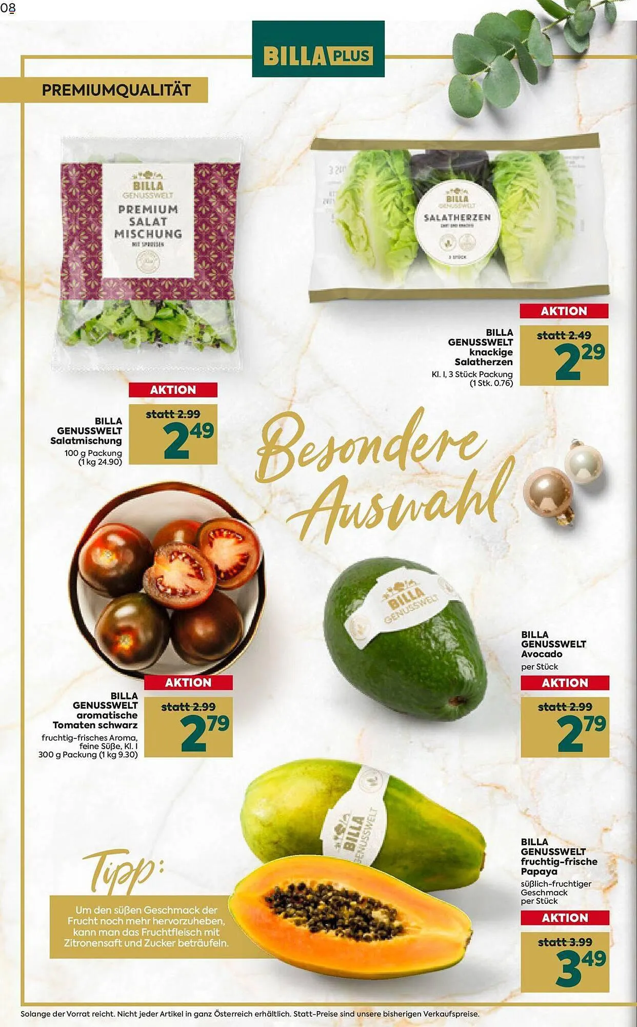 Billa Flugblatt von 30. November bis 23. Dezember 2023 - Flugblätt seite 8