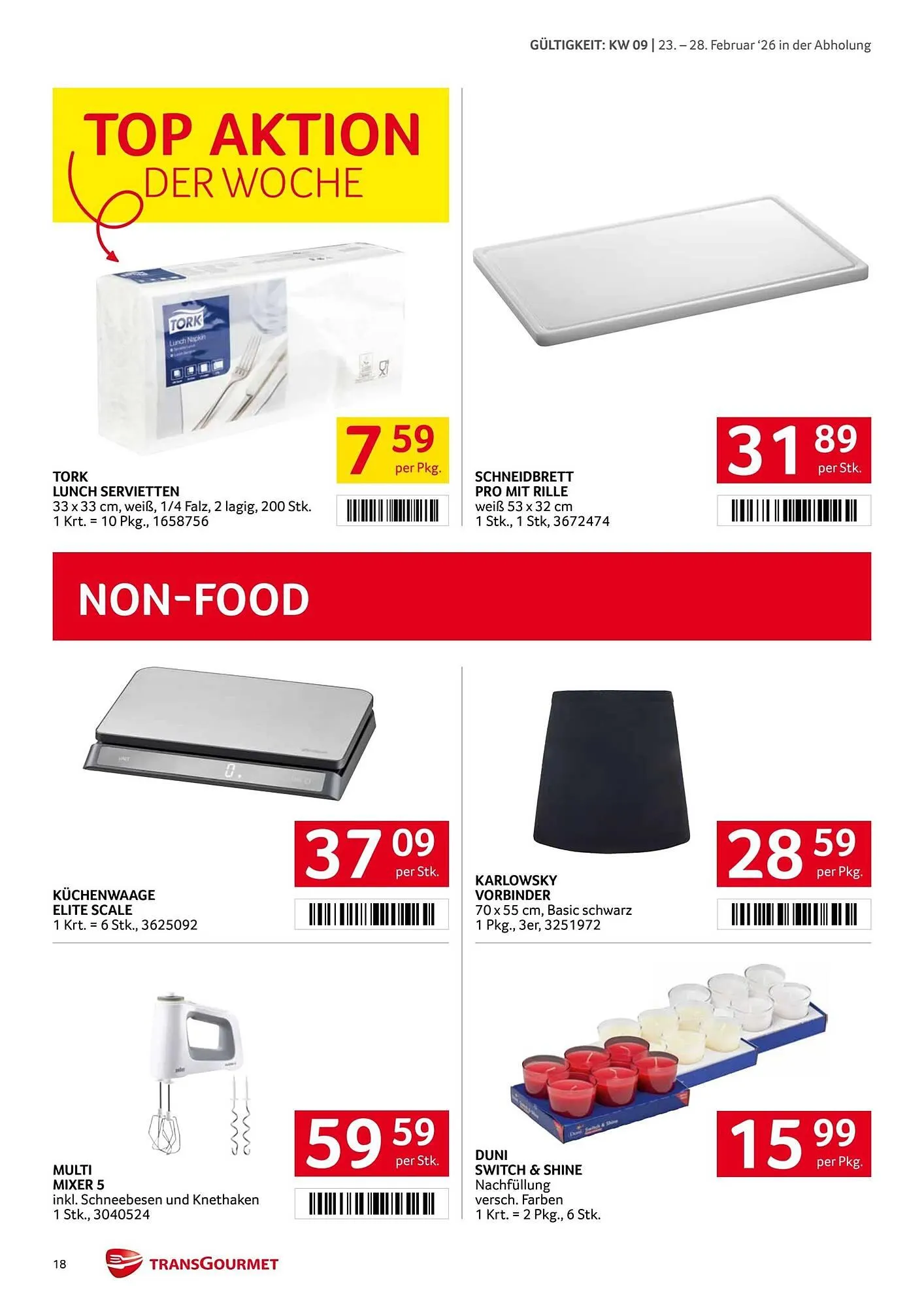 Transgourmet Flugblatt von 23. Februar bis 28. Februar 2026 - Flugblätt seite 18