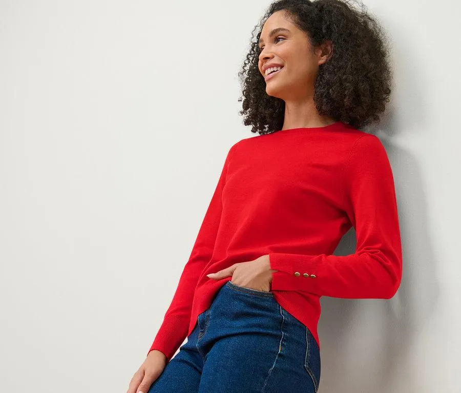 Feinstrickpullover, rot