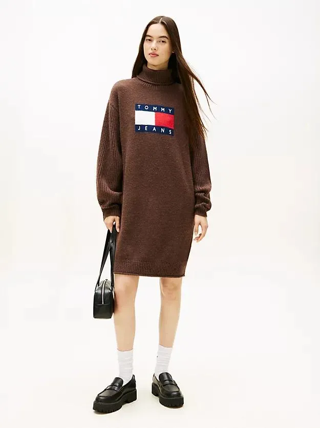 Tommy Flag Relaxed Fit Mini-Strickkleid