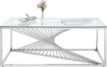 Couchtisch Laser Silber Klarglas 120x60cm