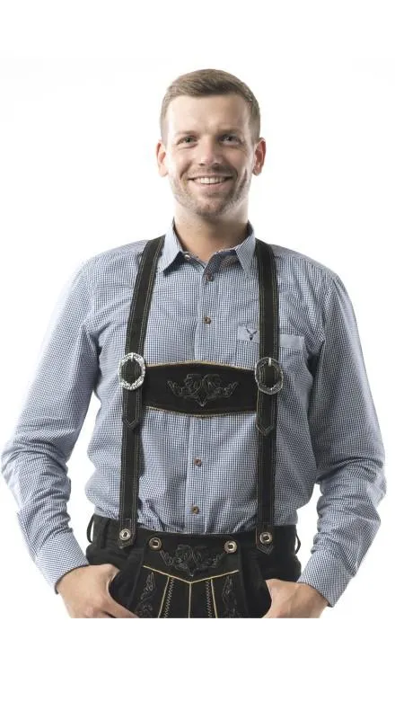 Trachtenhemd Langarm Einöde in Blau von Nübler Blau | M