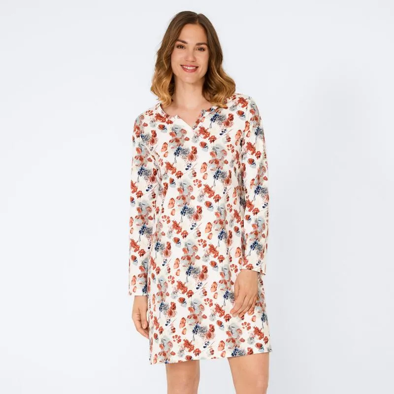 Damen-Nachthemd mit floralem Muster