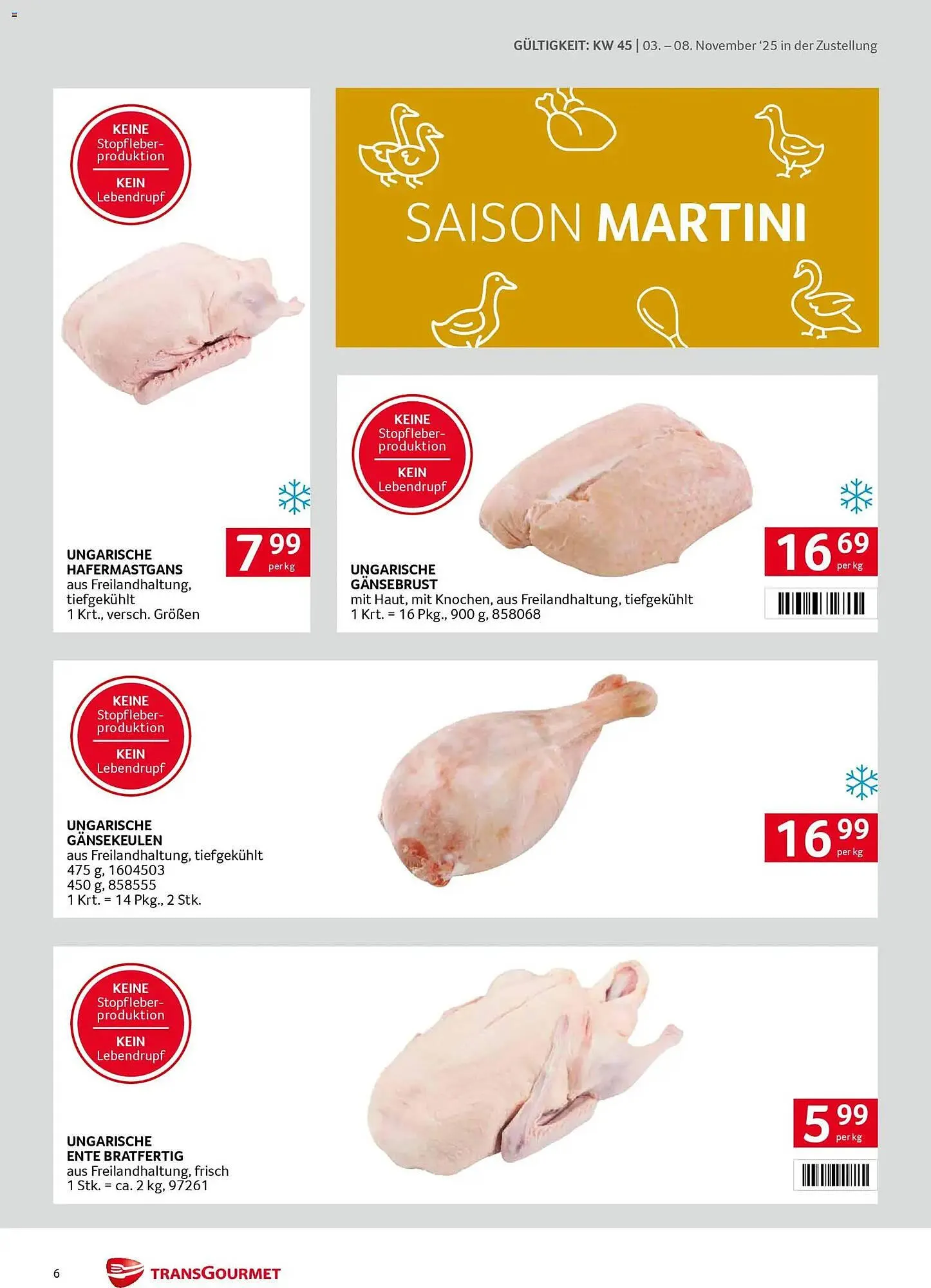 Transgourmet Flugblatt von 3. November bis 8. November 2025 - Flugblätt seite  6