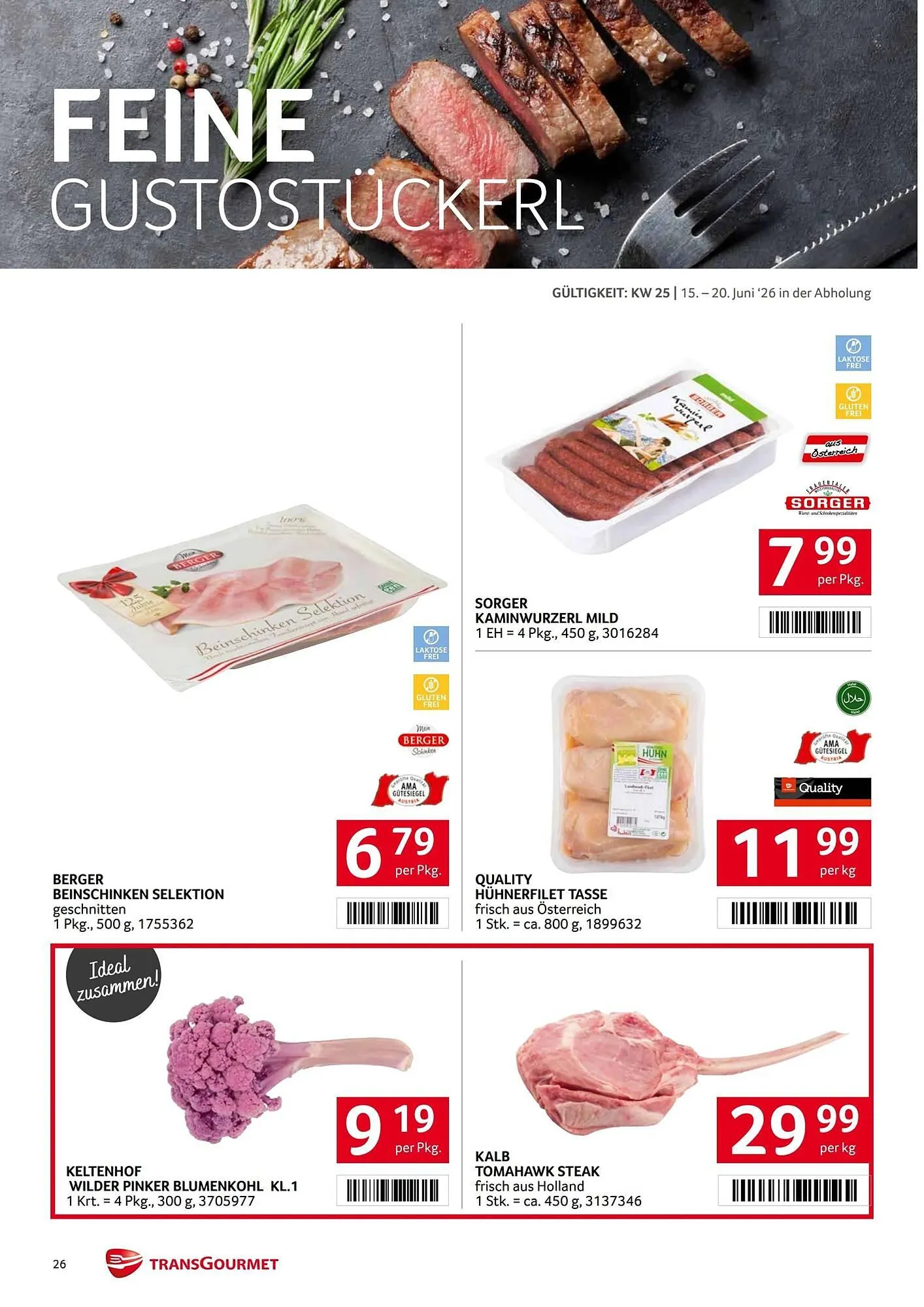 Transgourmet Flugblatt von 15. Juni bis 20. Juni 2026 - Flugblätt seite 26