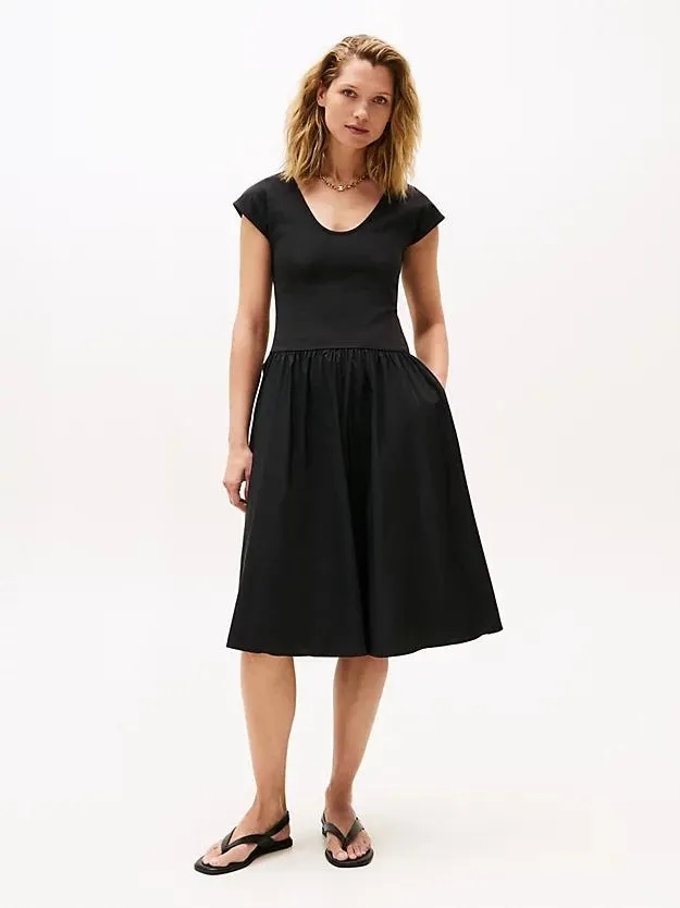 Fit-and-Flare-Midikleid aus Jersey